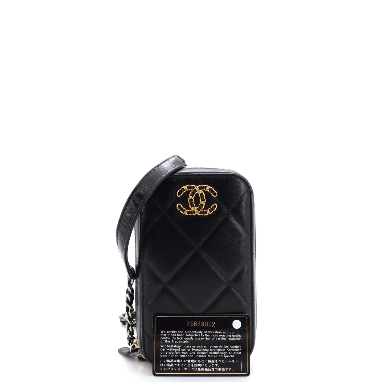 19 Phone Holder Crossbody Bag Quilted Lambskin - Deep Luxury