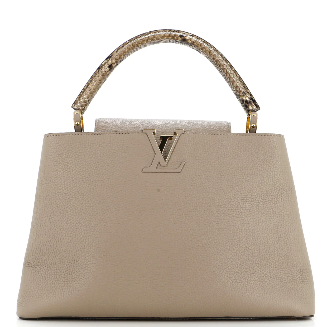 Capucines Bag Leather with Python MM - Deep Luxury