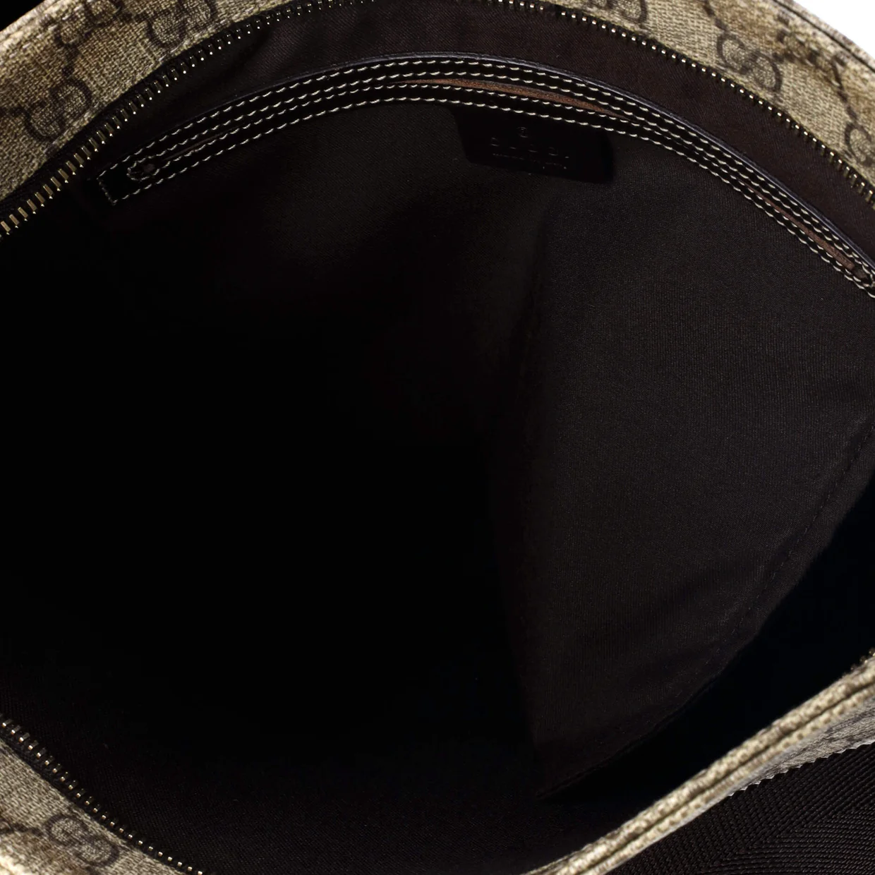 Zip Top Messenger Bag GG Coated Canvas Large - Deep Luxury