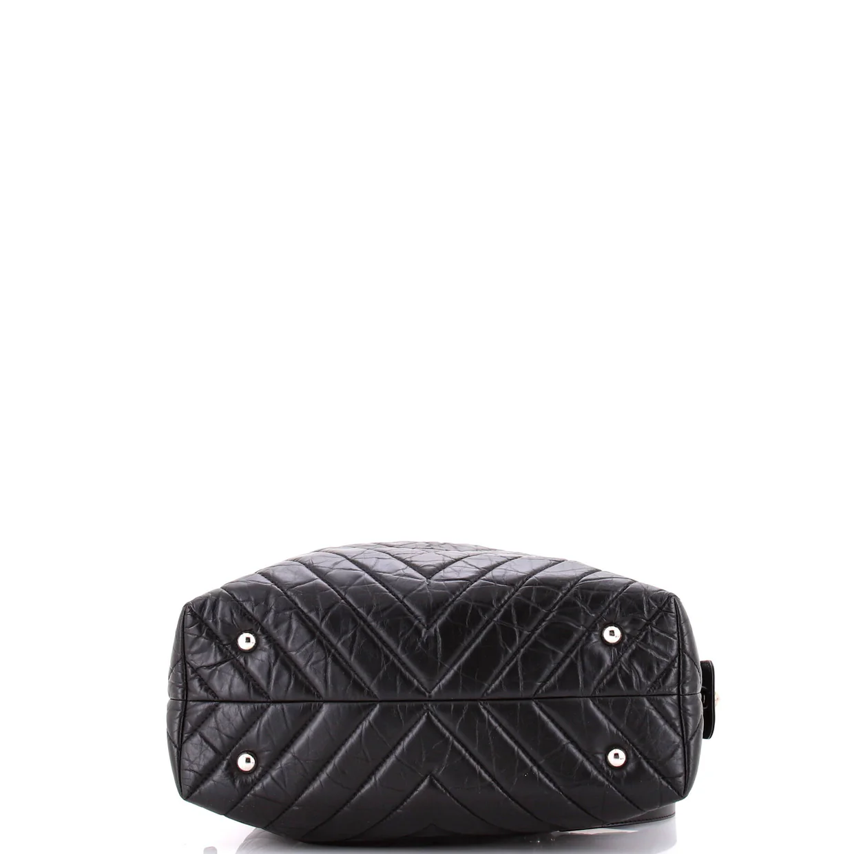 CC Bowling Bag Chevron Aged Calfskin Medium - Deep Luxury