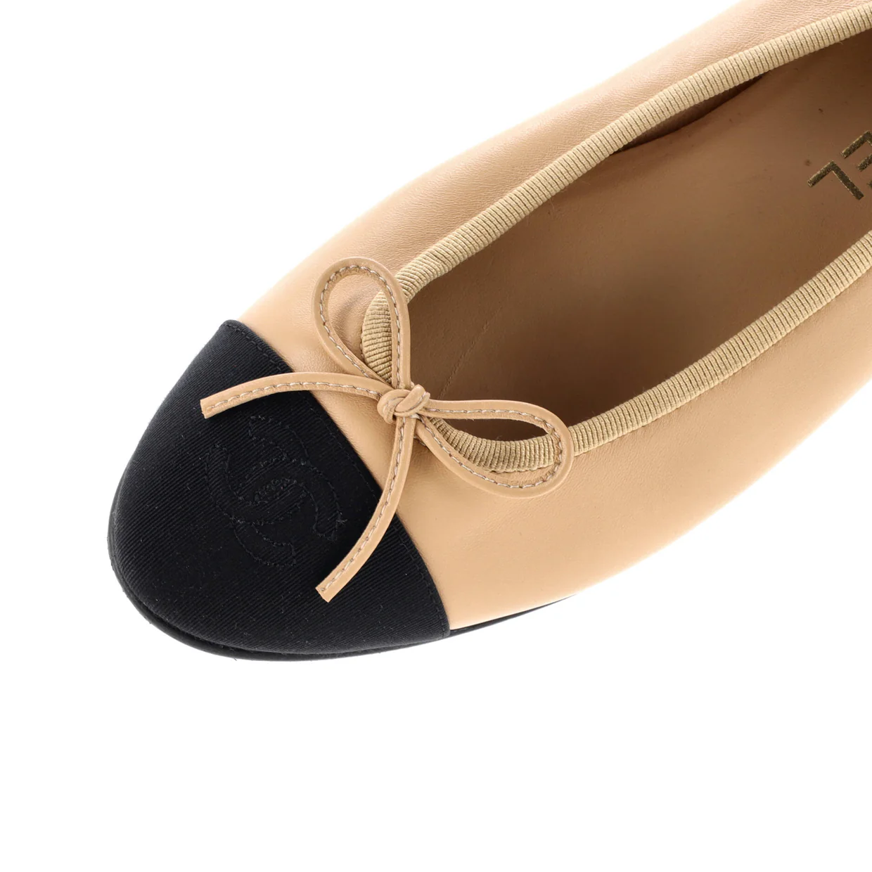 Women's CC Cap Toe Bow Ballerina Flats Leather - Deep Luxury