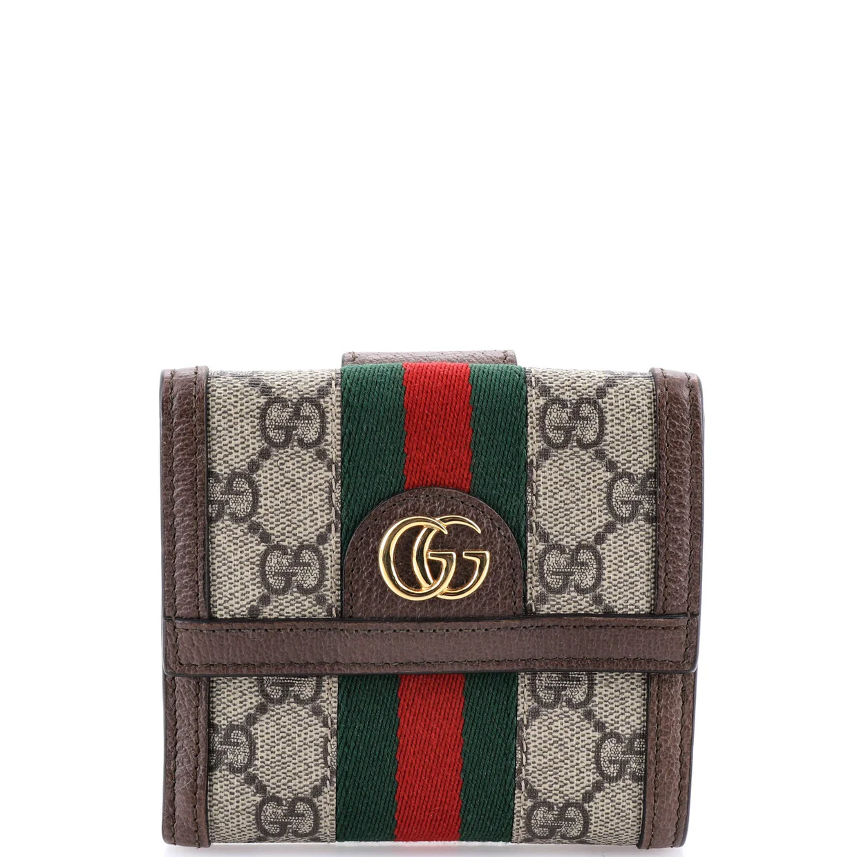 Ophidia French Flap Wallet GG Coated Canvas Compact - Deep Luxury