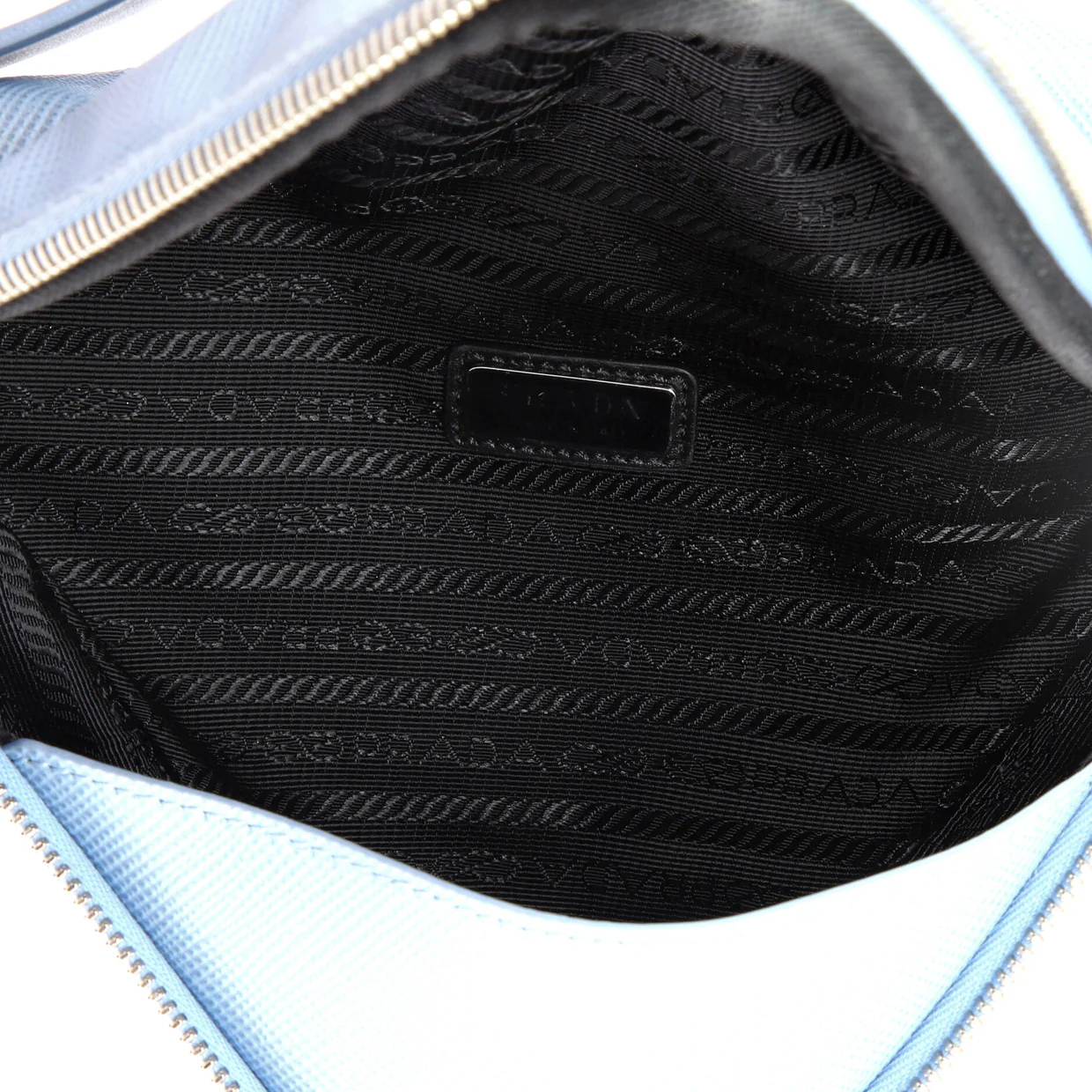 Triangle Logo Zip Around Shoulder Bag Saffiano Leather - Deep Luxury