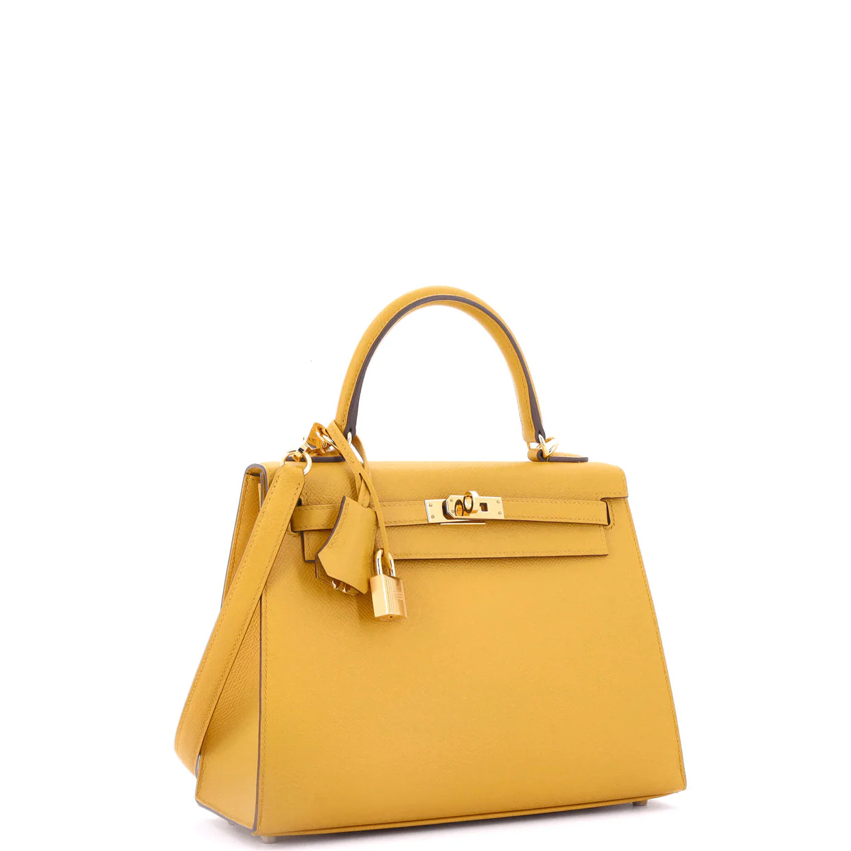 Kelly Handbag Jaune Ambre Epsom with Gold Hardware 25 - Deep Luxury