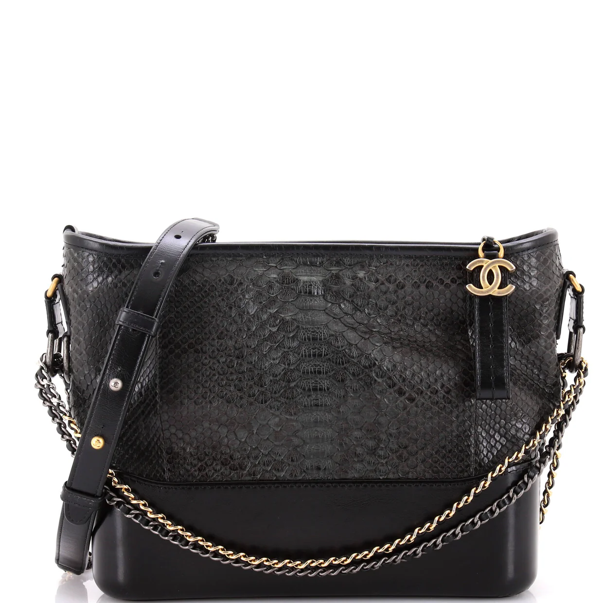 Gabrielle Hobo Python Medium - Deep Luxury