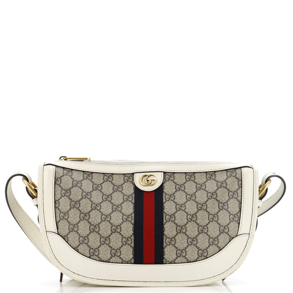 Ophidia Curved Zip Shoulder Bag GG Coated Canvas Large - Deep Luxury