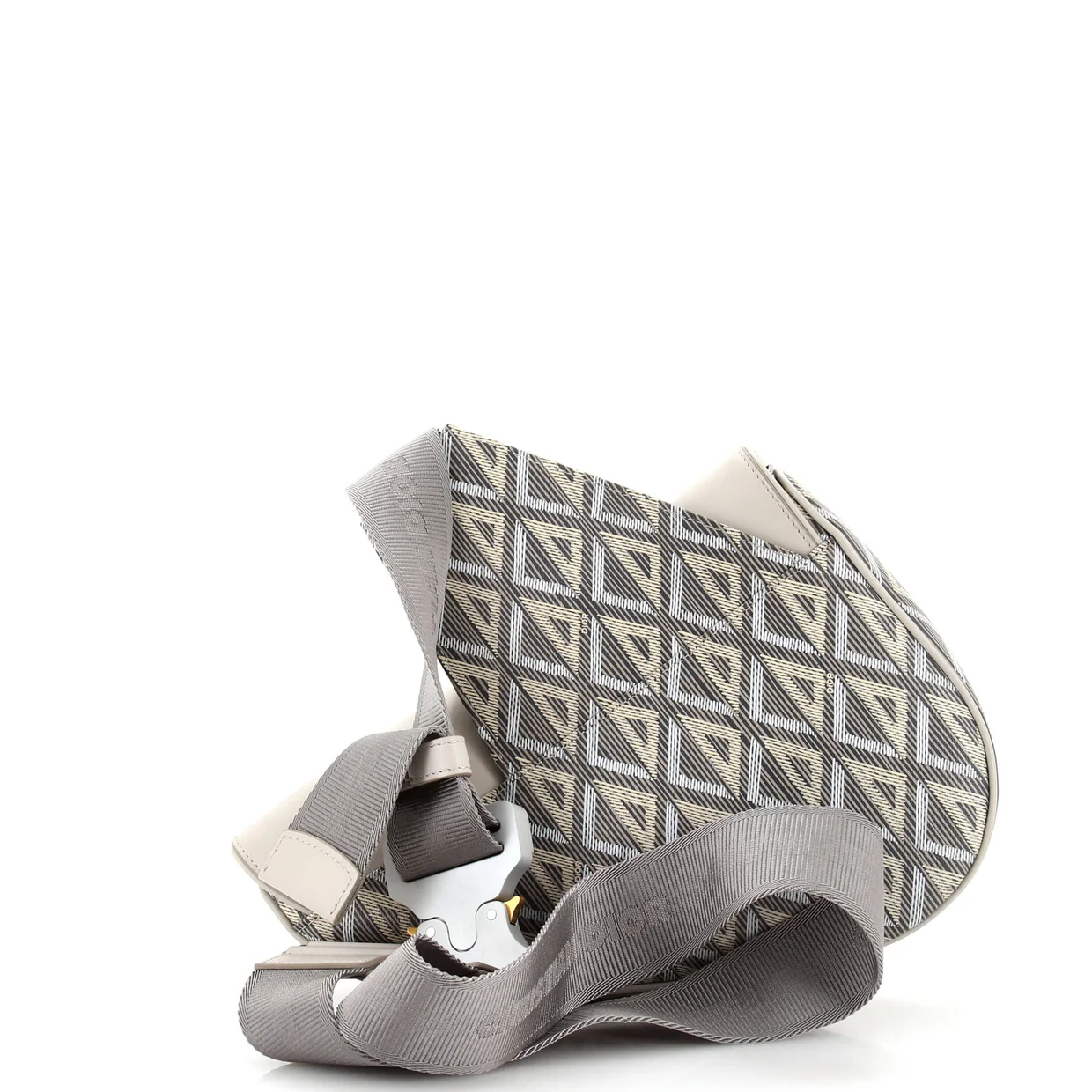 Saddle Crossbody Bag CD Diamond Coated Canvas and Leather - Deep Luxury