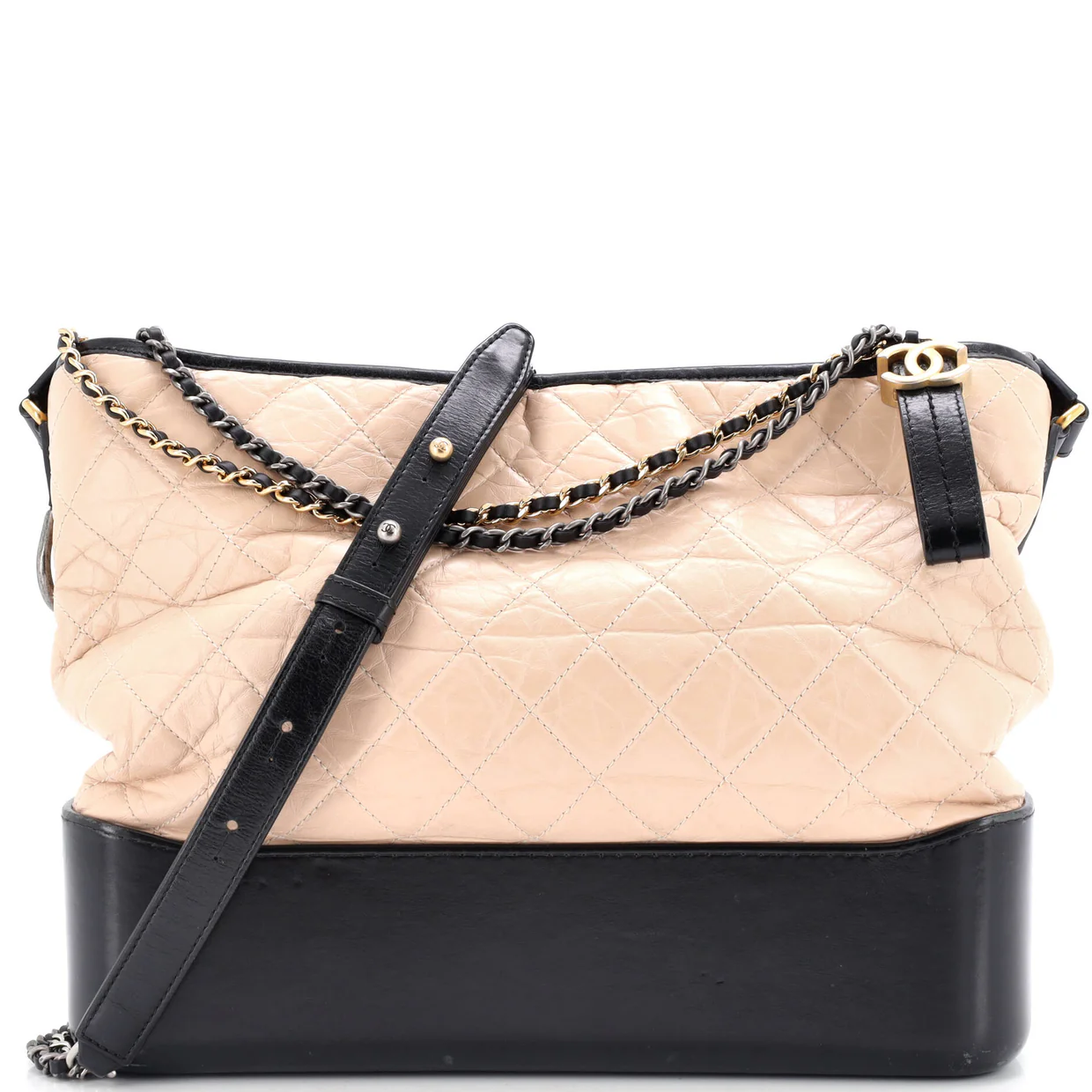 Gabrielle Hobo Quilted Aged Calfskin Large - Deep Luxury