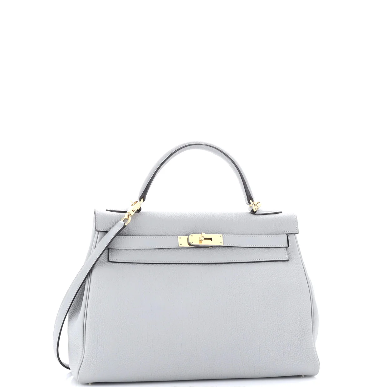 Kelly Handbag Bleu Glacier Togo with Gold Hardware 32 - Deep Luxury