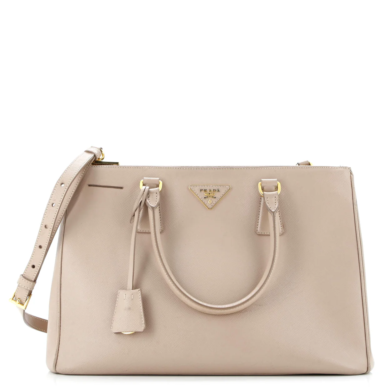 Double Zip Lux Tote Saffiano Leather Medium - Deep Luxury