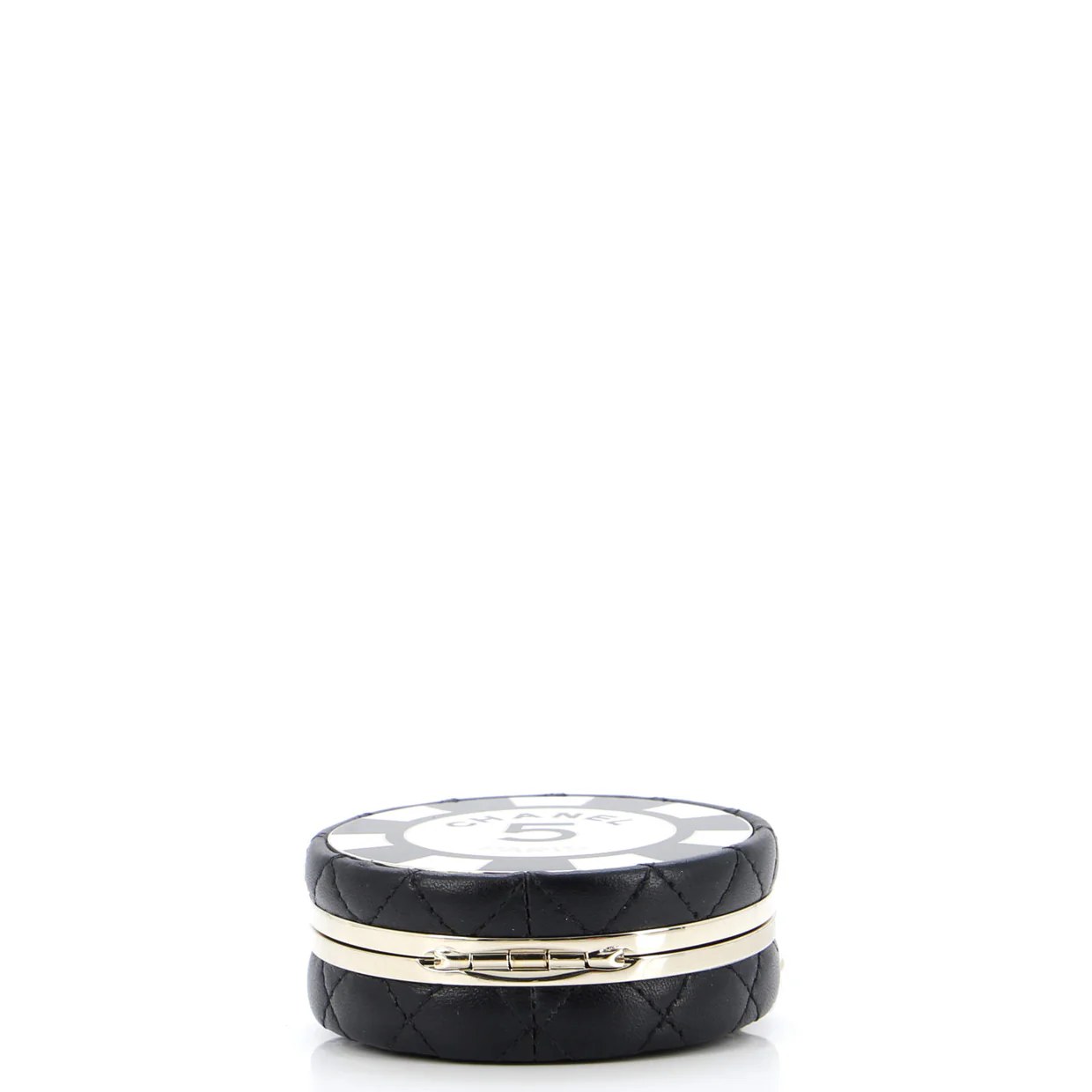 Poker Chip Clutch With Chain Quilted Lambskin with Enamel - Deep Luxury