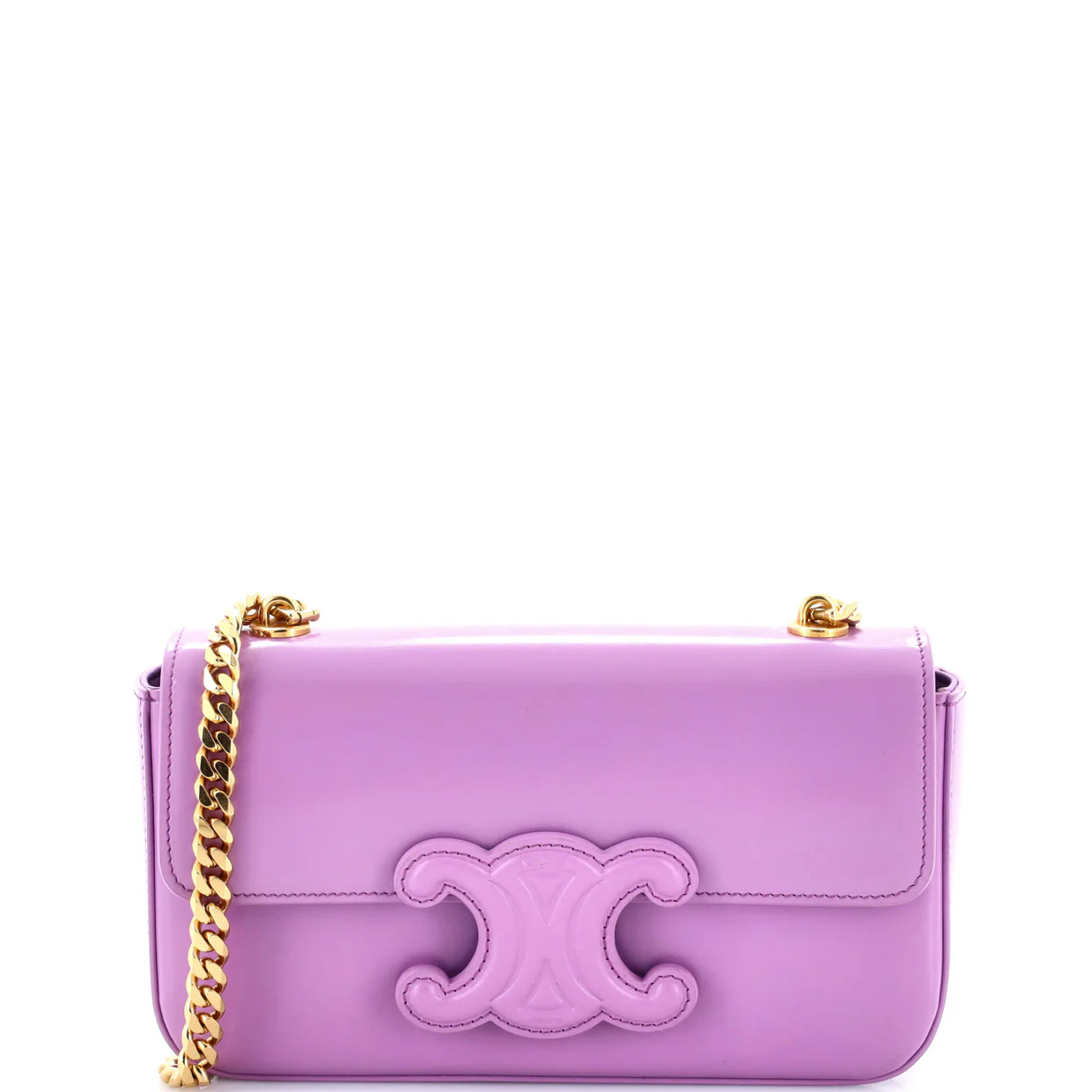 Triomphe Chain Shoulder Bag Leather Medium - Deep Luxury