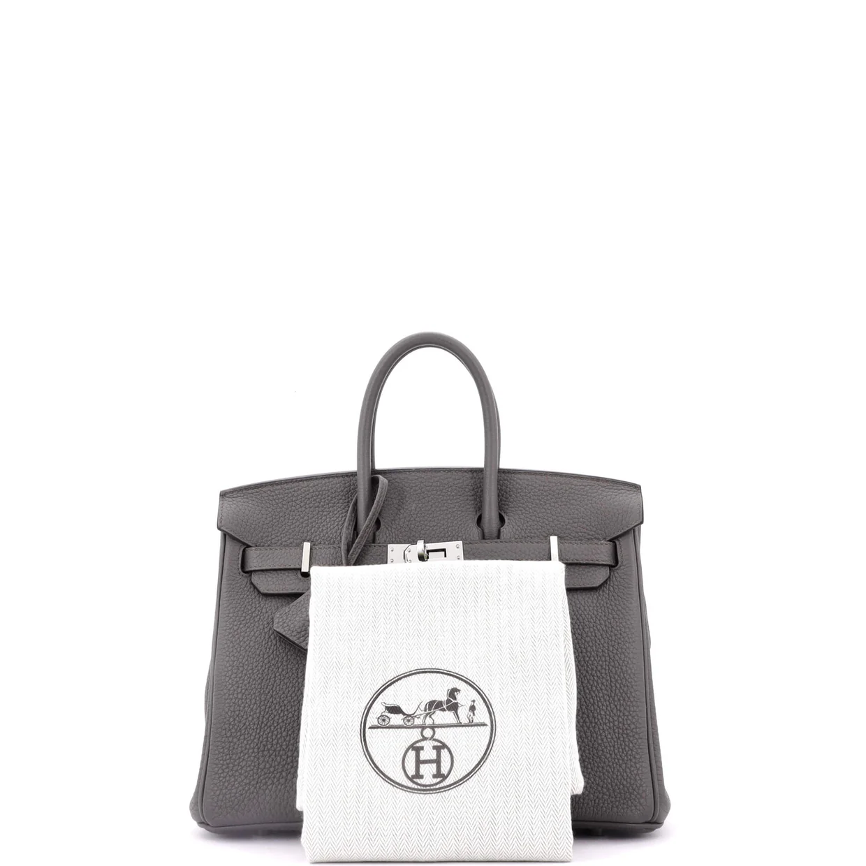 Birkin Handbag Grey Togo with Palladium Hardware 25 - Deep Luxury