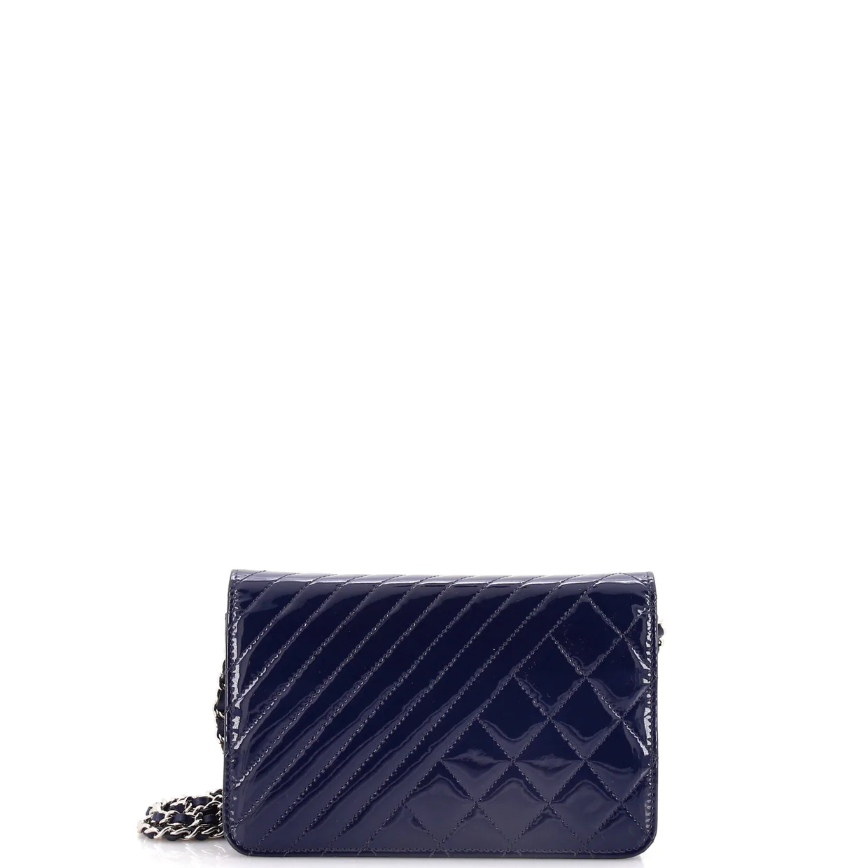 Coco Boy Wallet on Chain Quilted Patent - Deep Luxury