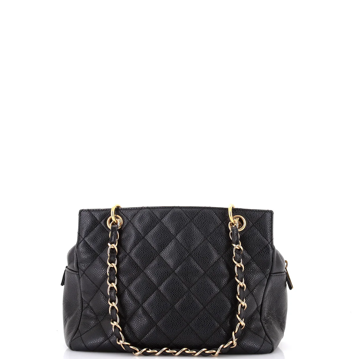 Petite Timeless Tote Quilted Caviar - Deep Luxury