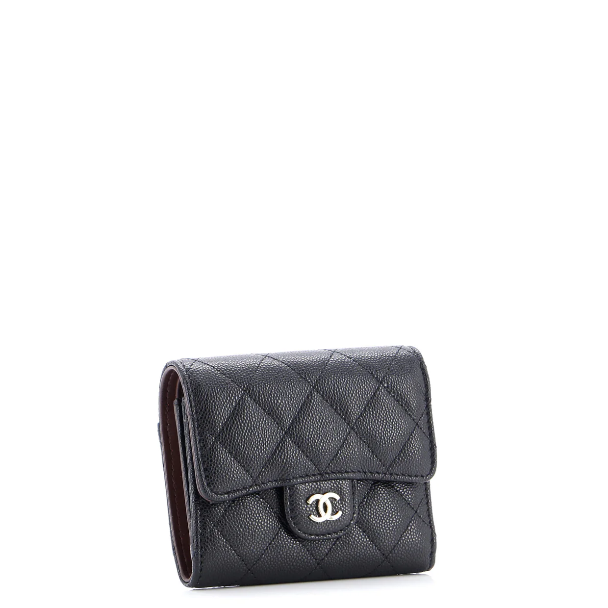 CC Compact Classic Flap Wallet Quilted Caviar - Deep Luxury