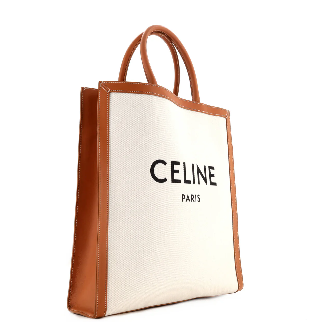 Vertical Cabas Tote Canvas with Leather Large - Deep Luxury