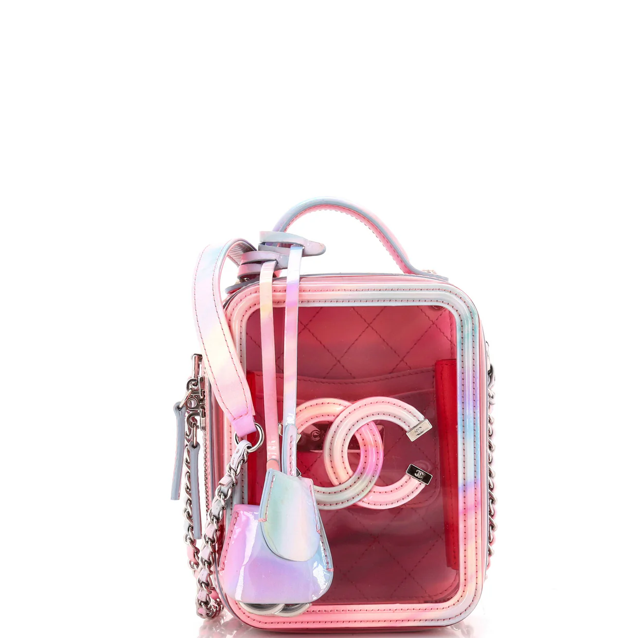 Filigree Vertical Vanity Case PVC with Lambskin - Deep Luxury