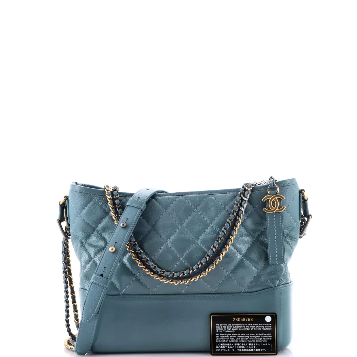 Gabrielle Hobo Quilted Goatskin and Patent Medium - Deep Luxury