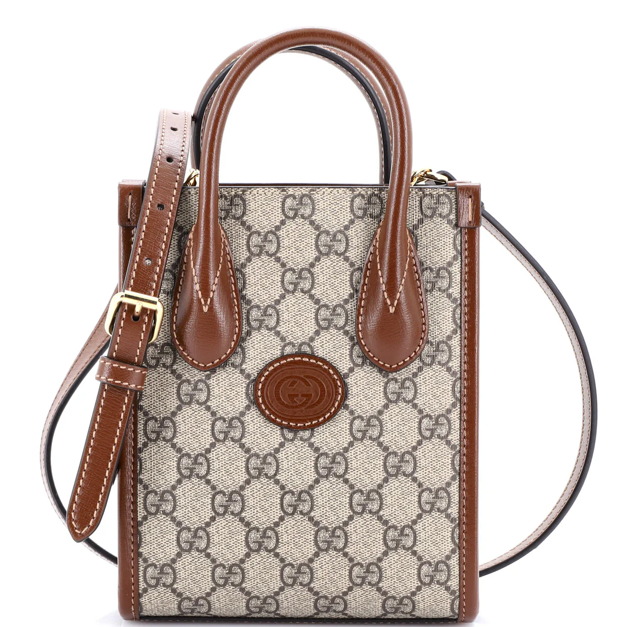 Interlocking G Patch Tote GG Coated Canvas Mini - Deep Luxury