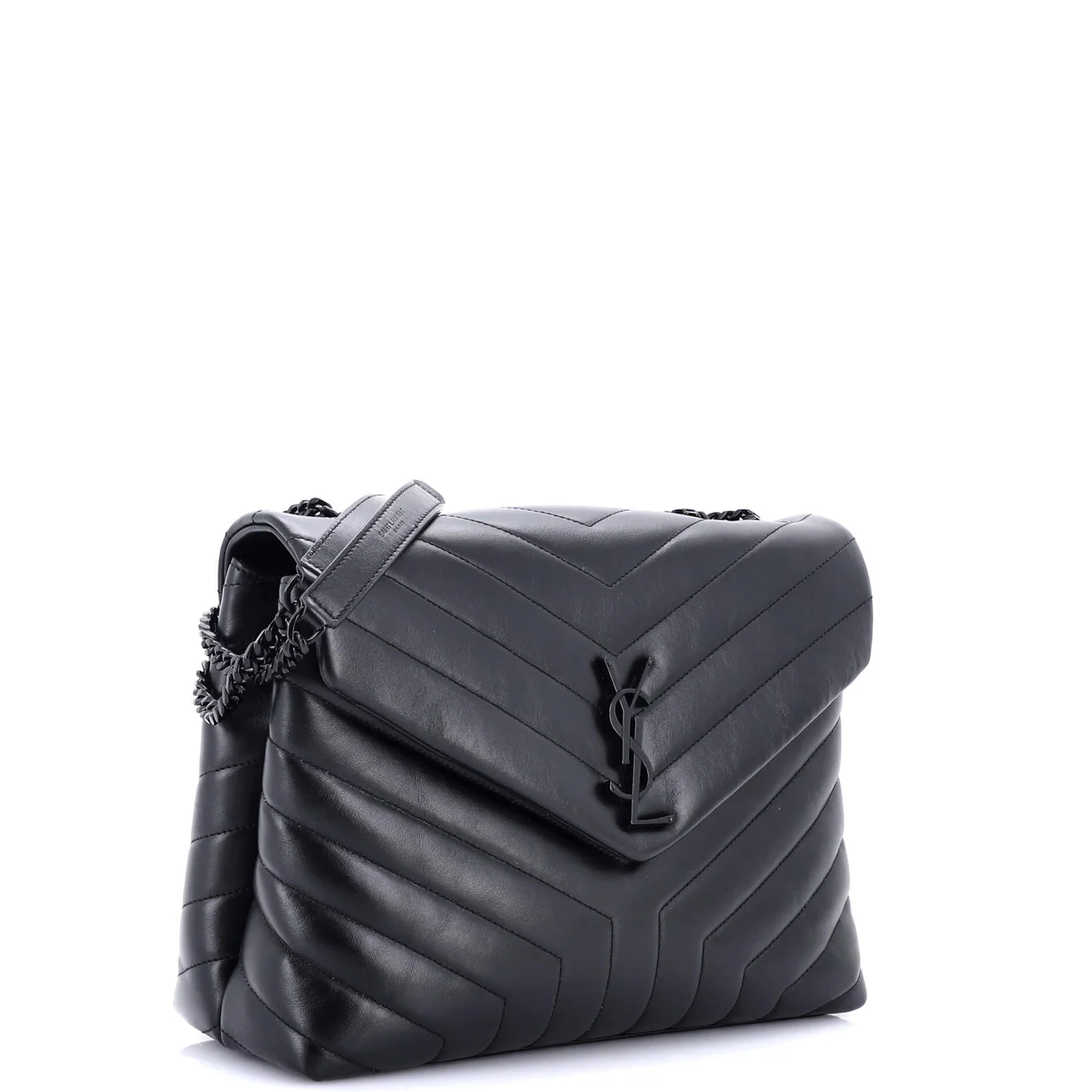 Loulou Shoulder Bag Matelasse Chevron Leather Medium - Deep Luxury