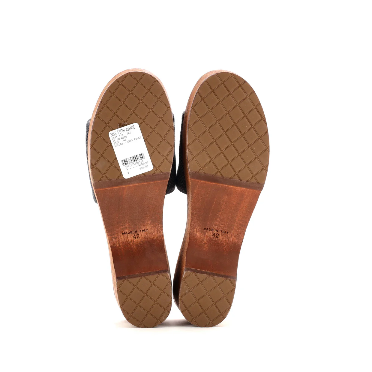 Women's CC Mule Sandals Canvas and Wood - Deep Luxury