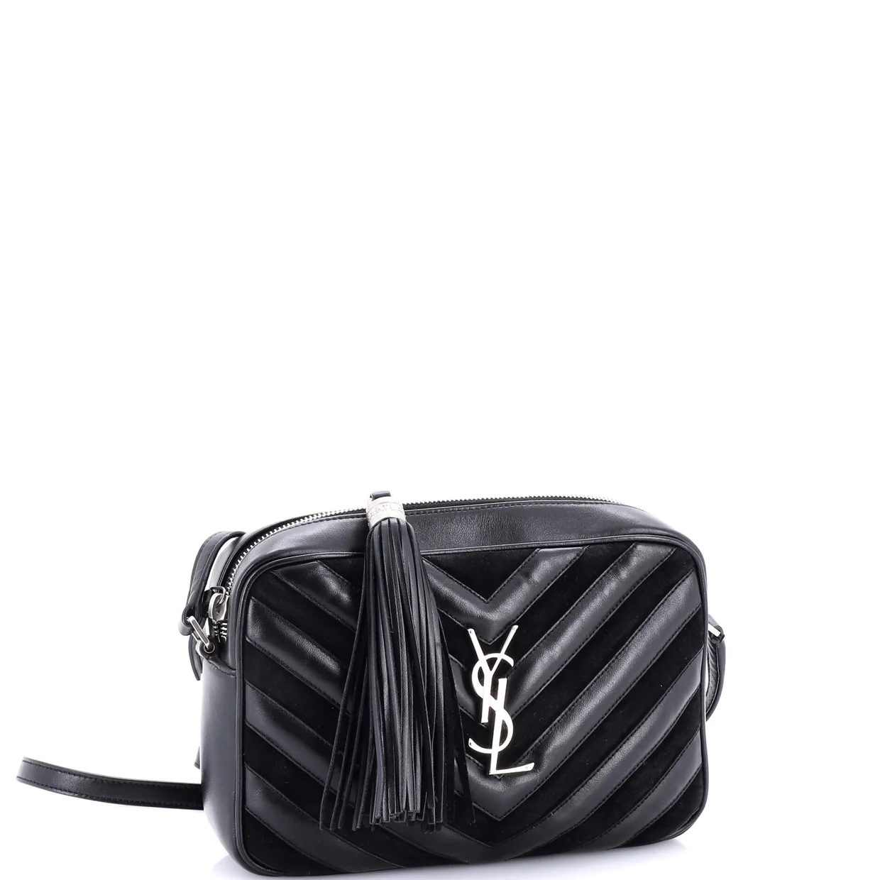 Lou Camera Bag Matelasse Chevron Leather and Suede Mini - Deep Luxury