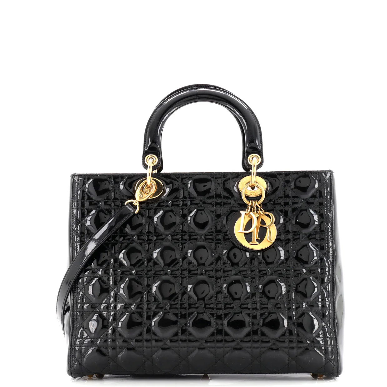 Lady Dior Bag Cannage Quilt Patent Large - Deep Luxury