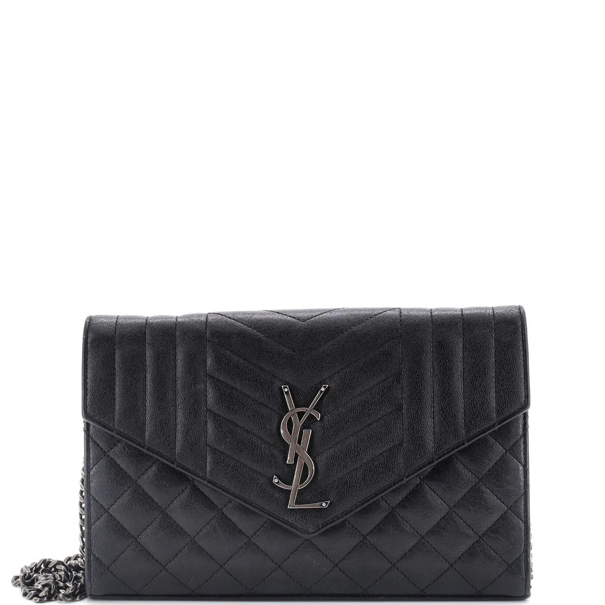 Classic Monogram Chain Wallet Mixed Matelasse Leather Medium - Deep Luxury