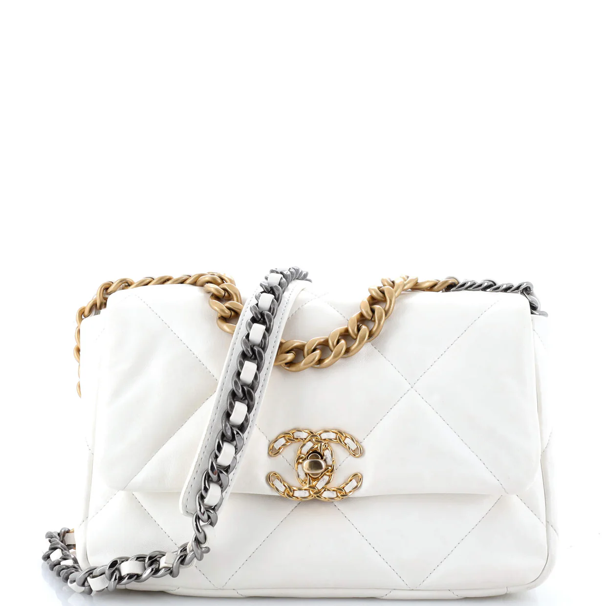 19 Flap Bag Quilted Leather Medium - Deep Luxury