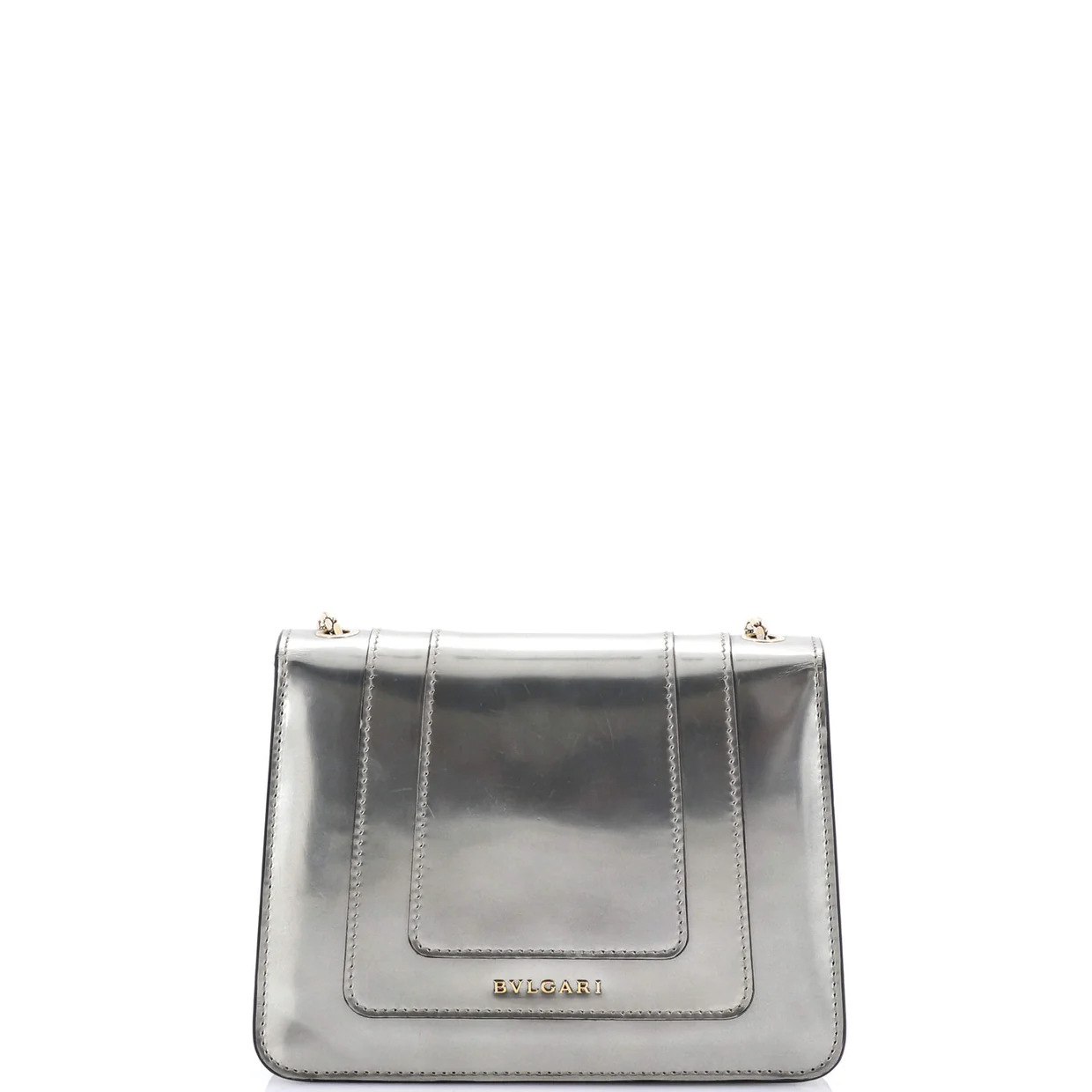 Serpenti Forever Square Shoulder Bag Metallic Leather Small - Deep Luxury