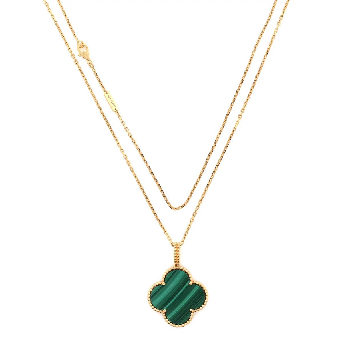 Magic Alhambra Pendant Necklace 18K Yellow Gold and Malachite - Deep Luxury