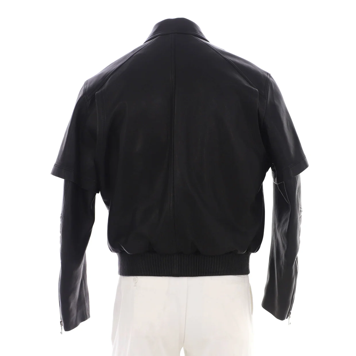 Men's Four Pocket Zip Up Jacket Leather - Deep Luxury