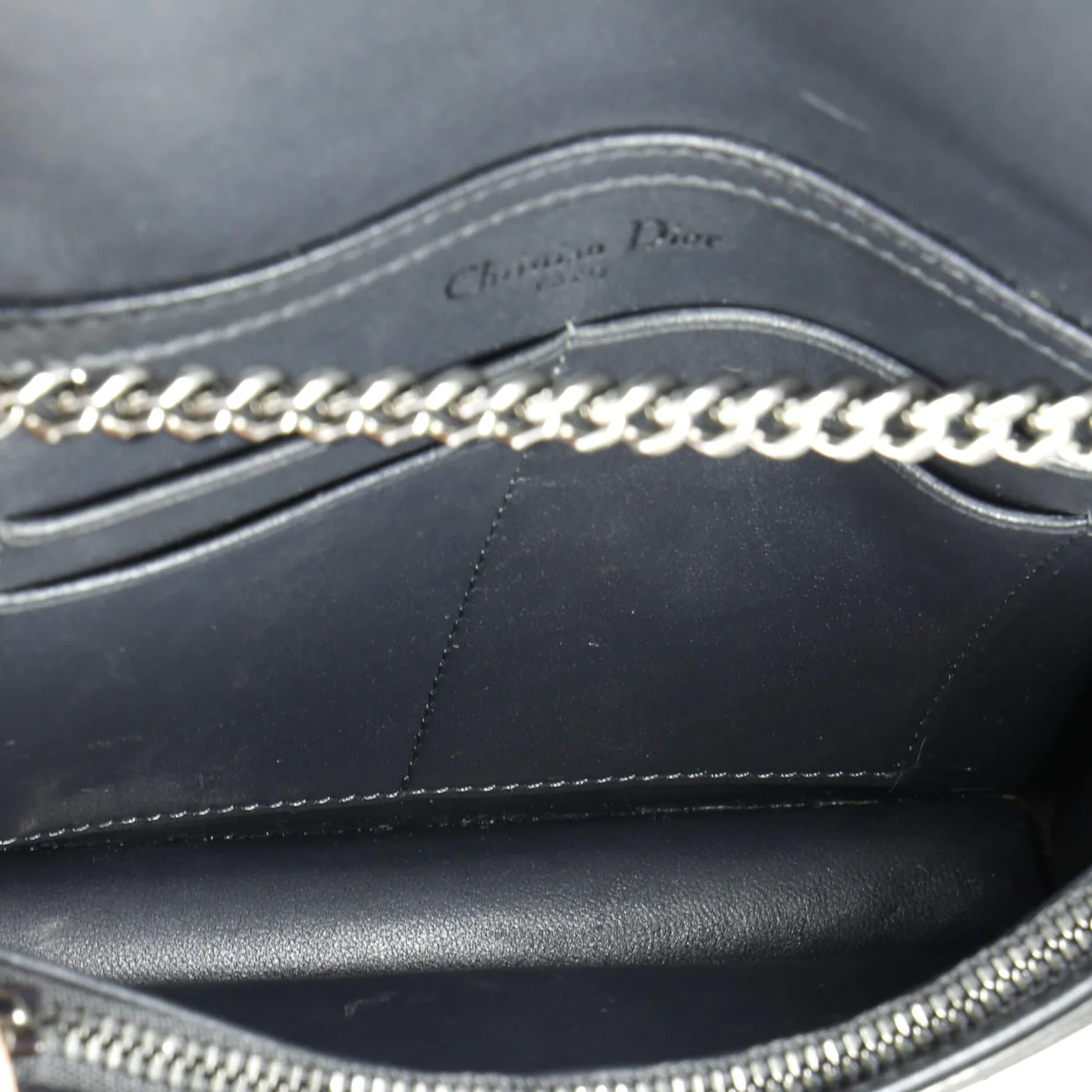 Diorama Wallet on Chain Cannage Embossed Calfskin - Deep Luxury