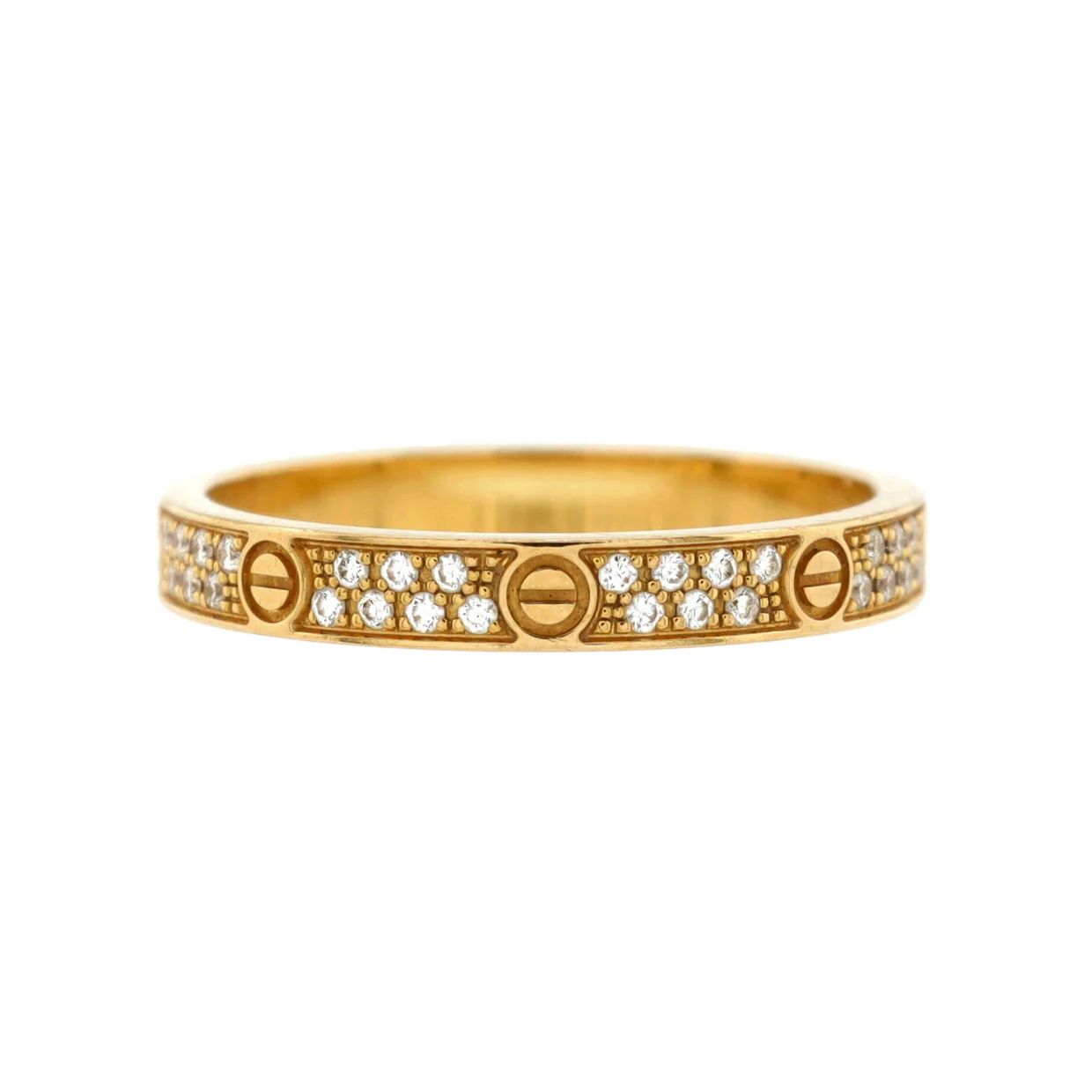 Love Wedding Band Pave Diamonds Ring 18K Yellow Gold and Diamonds Small - Deep Luxury