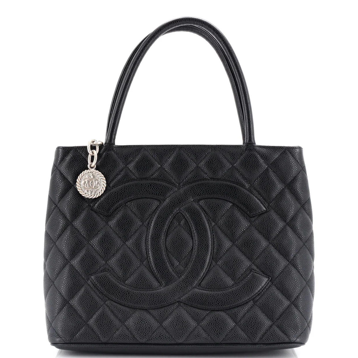 Medallion Tote Quilted Caviar - Deep Luxury