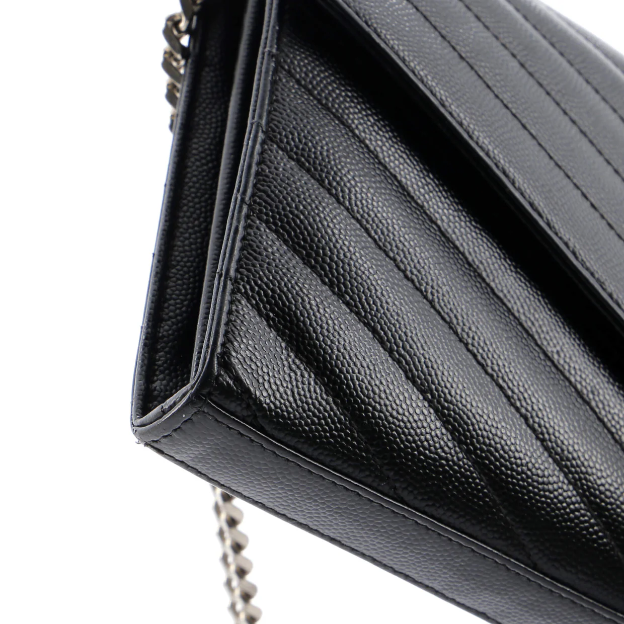 Classic Monogram Wallet on Chain Matelasse Chevron Leather Medium - Deep Luxury