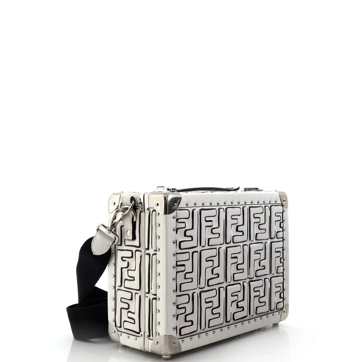 Rigid Travel Trunk Joshua Vides Zucca Embossed Leather Small - Deep Luxury