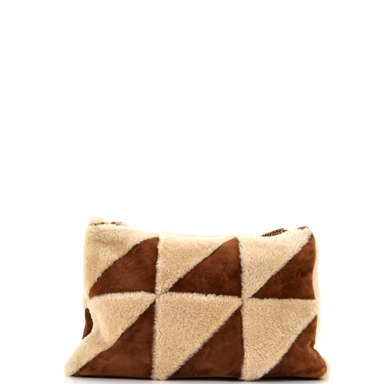 Jamie Flap Bag Quilted Suede and Shearling Large - Deep Luxury