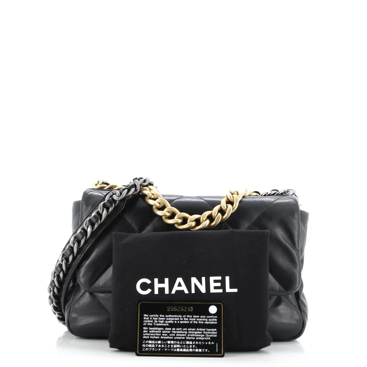 19 Flap Bag Quilted Leather Medium - Deep Luxury