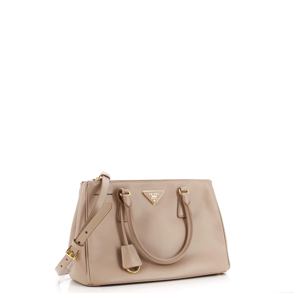 Double Zip Lux Tote Saffiano Leather Small - Deep Luxury