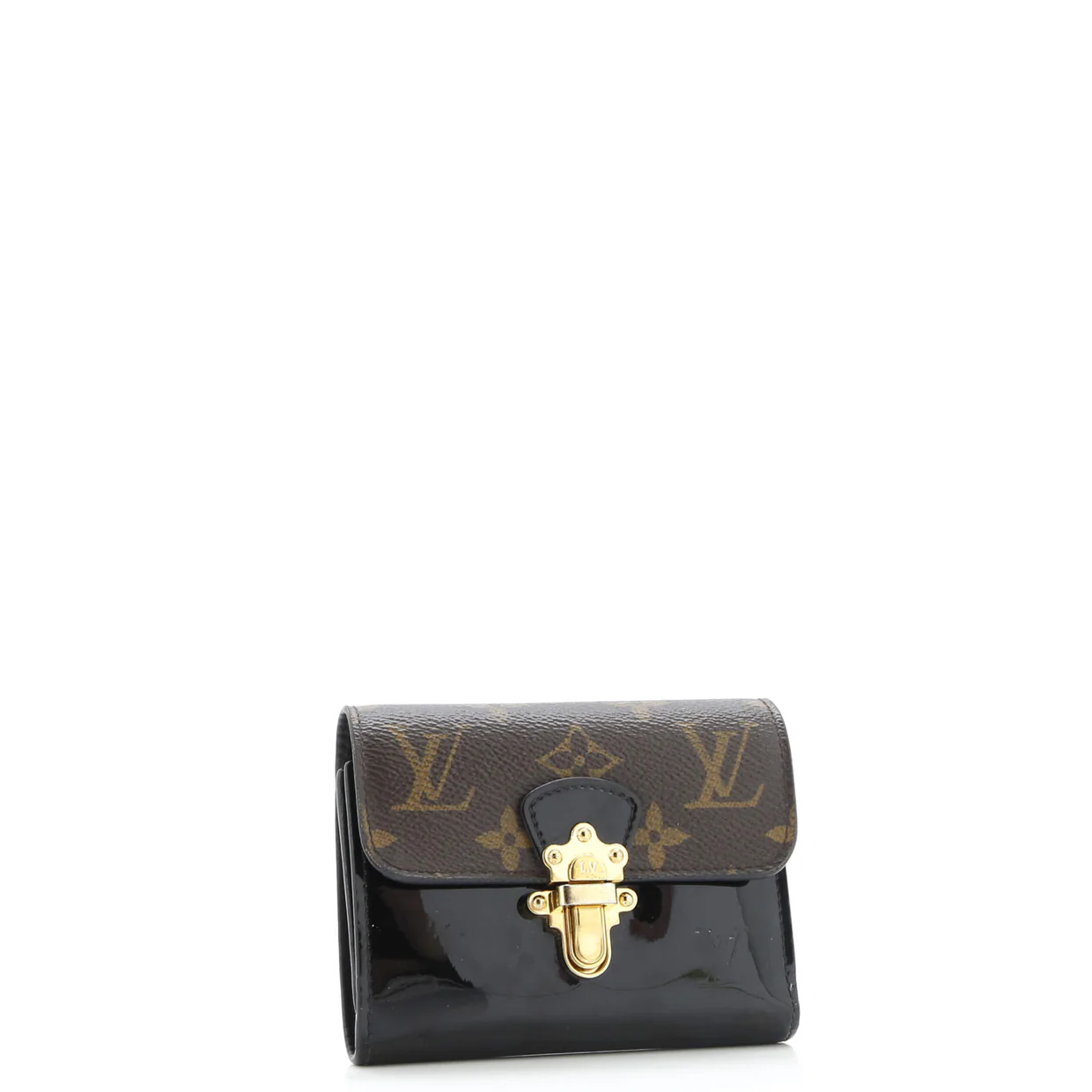 Cherrywood Wallet Vernis with Monogram Canvas Compact - Deep Luxury