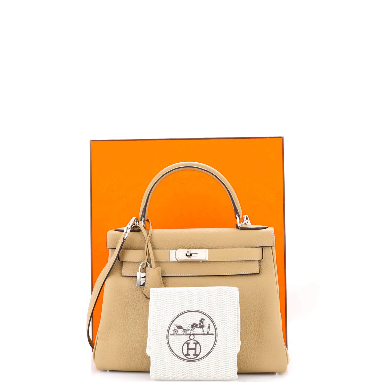 Kelly Handbag Light Clemence with Palladium Hardware 28 - Deep Luxury