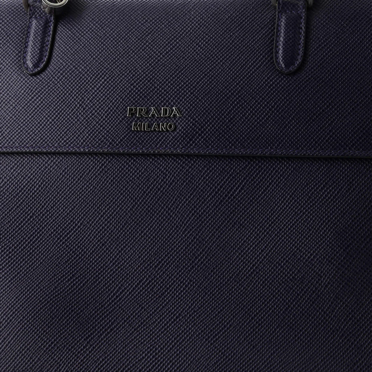 Half Flap Double Turn Lock Satchel Saffiano Leather Medium - Deep Luxury