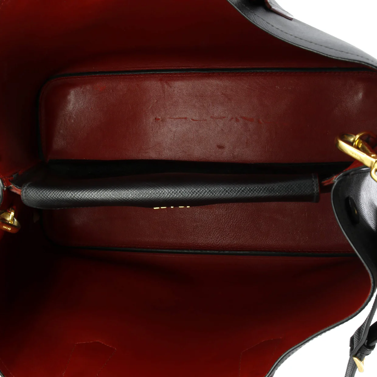 Cuir Double Tote Saffiano Leather Small - Deep Luxury
