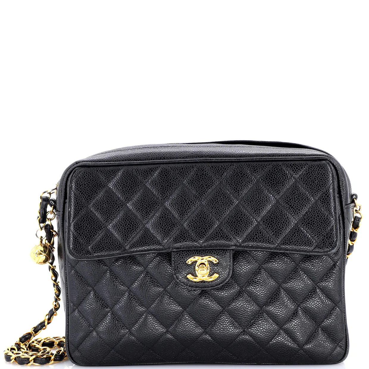 Vintage Front Pocket Camera Bag Quilted Caviar Medium - Deep Luxury