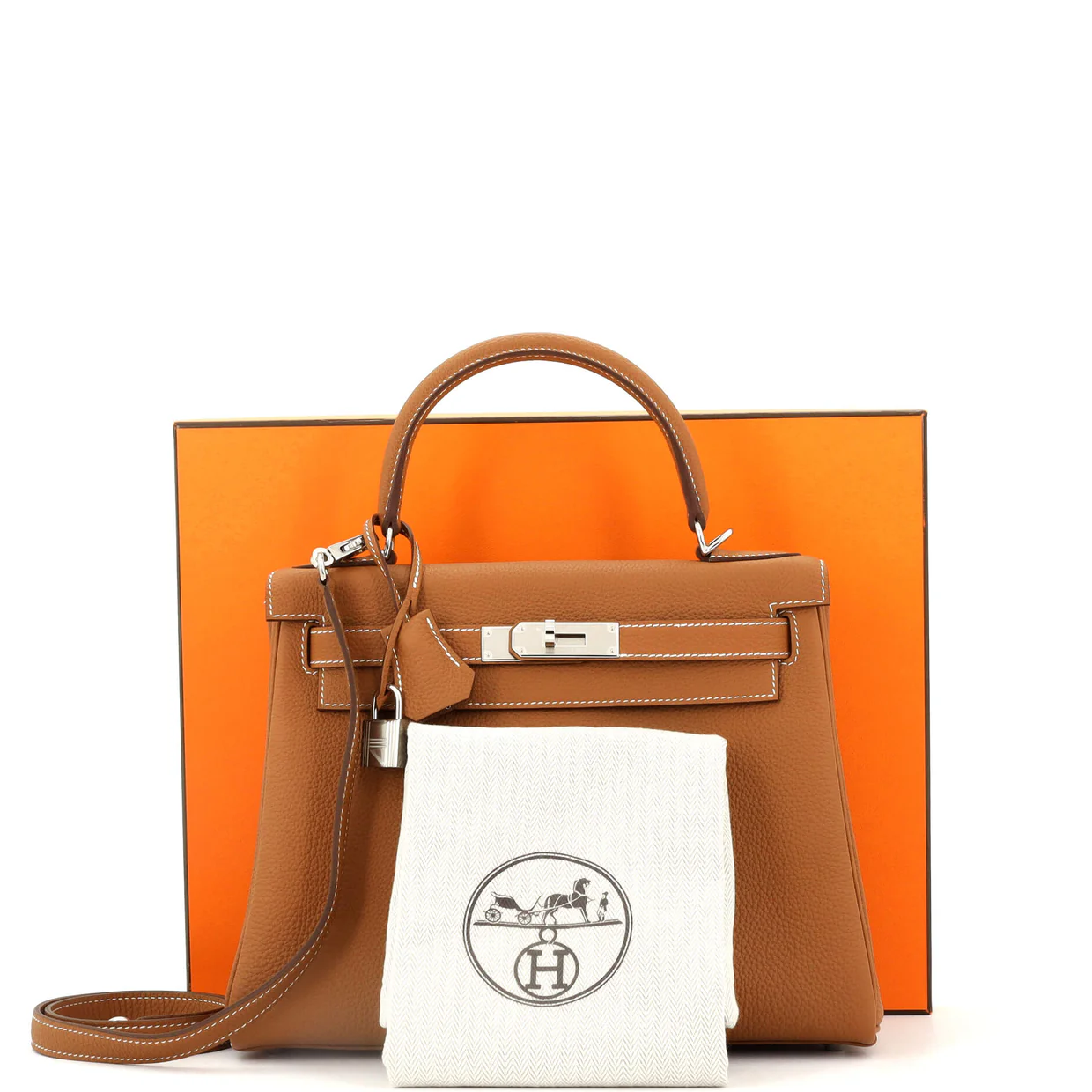 Kelly Handbag Gold Togo with Palladium Hardware 28 - Deep Luxury