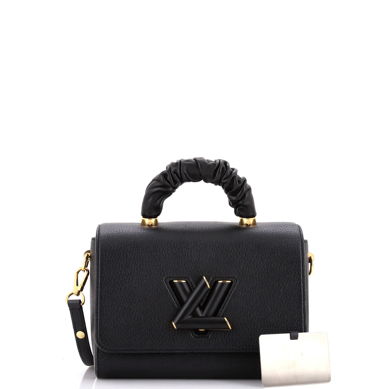 Twist Scrunchie Top Handle Bag Leather MM - Deep Luxury