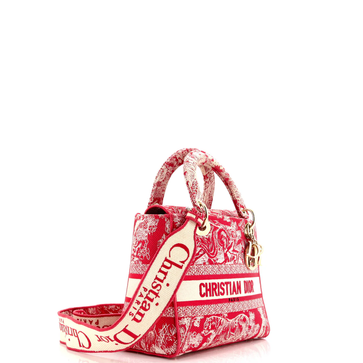 Toile de Jouy Lady D-Lite Bag Embroidered Canvas - Deep Luxury