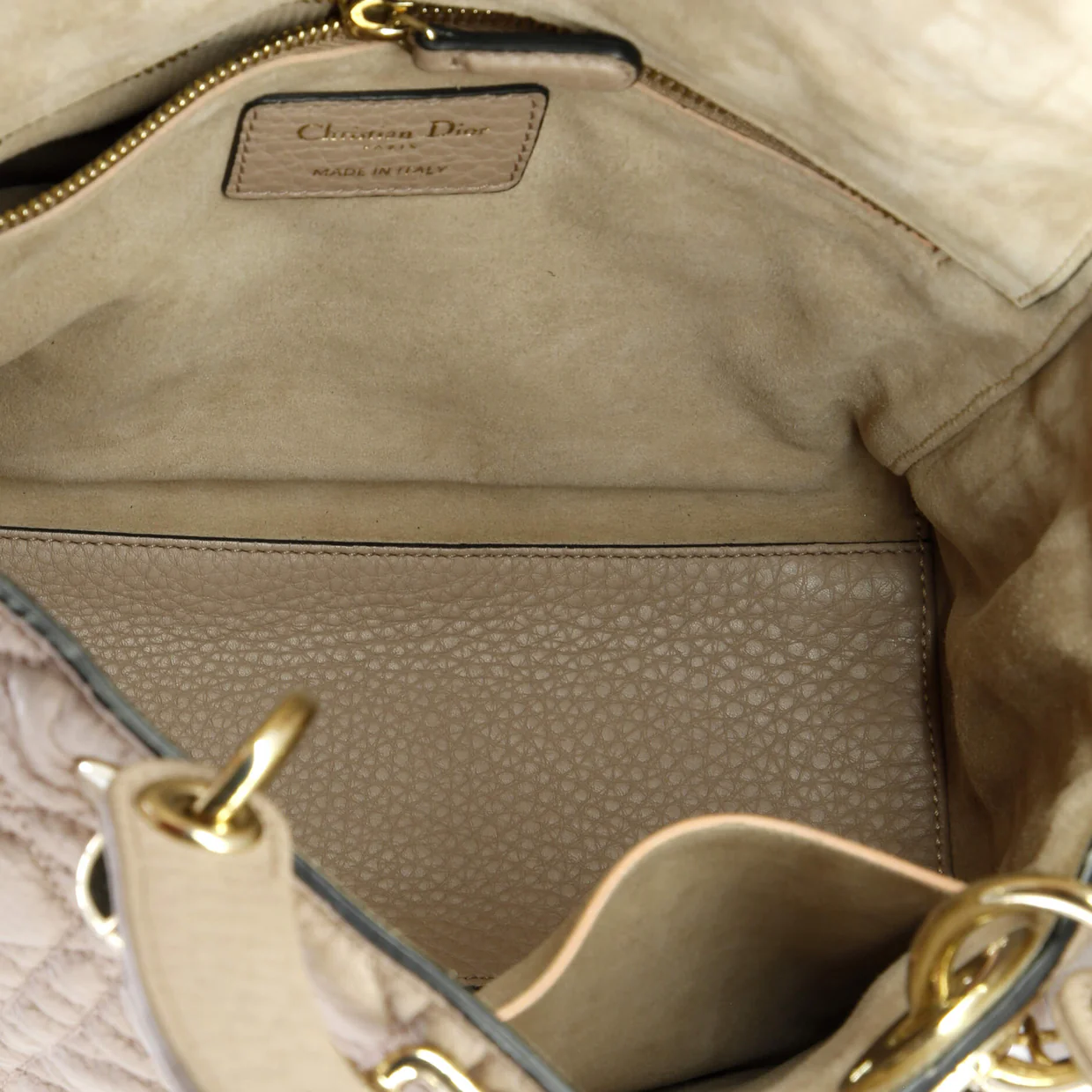 Lady Dior Bag Cannage Quilt Grained Calfskin Medium - Deep Luxury